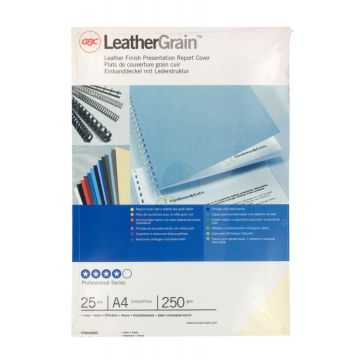 Paquet de 25 couvertures grain cuir 250 gr/m² format A4 ivoire