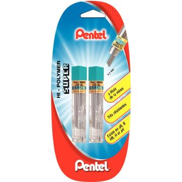 blister de 2 etuis de 12 mines graphites - 0,7 mm - 2B