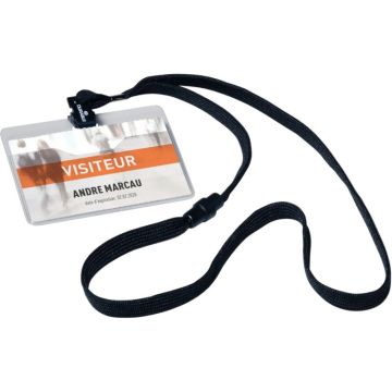 Paquet de 10 kits badge + lacet noir