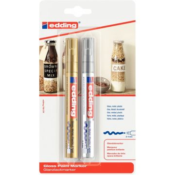 Blister de 2 marqueurs 750 or / argent
