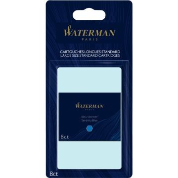Blister de 8 cartouches longues Waterman bleues