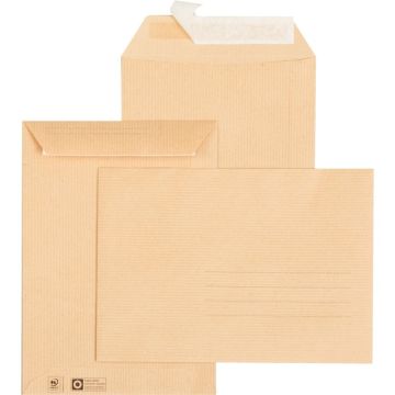 Paquet de 10 pochettes kraft 162x229mm 85g bande siliconée avec zone d'adressage