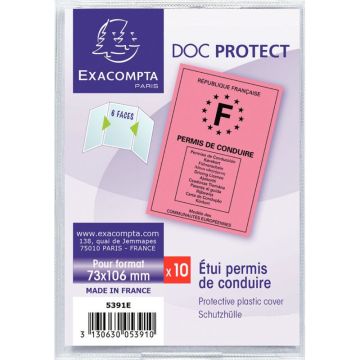 Paquet de 10 étuis pour permis de conduire en PVC