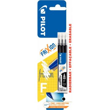 Blister de 3 recharges Frixion pointe fine bleues
