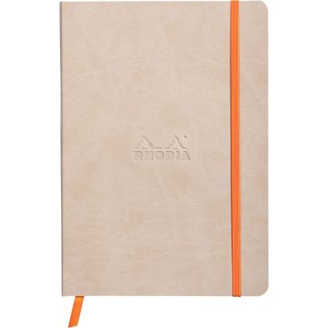 Carnet RHODIARAMA format A5 160 pages, ligné, couverture souple en simili cuir, ivoire