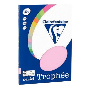 Pochette de 100 feuilles format A4 80g rose CLAIREFONTAINE