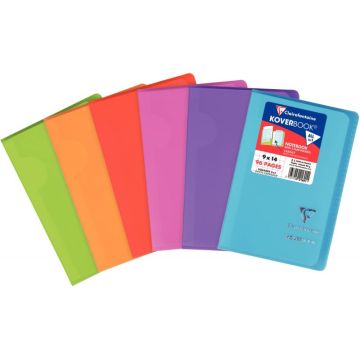 Carnet piqué Koverbook 96 pages, 9x14 cm, quadrillé 5x5, coloris assortis
