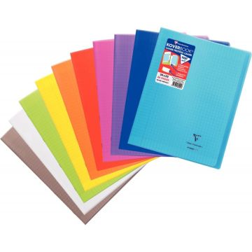Piqûre 48 pages 24x32 cm KOVERBOOK, seyès 90g, couverture en polypropylène, assortis