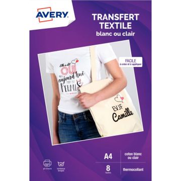 Paquet de 8 transferts 210x297mm textile