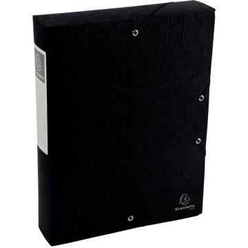 Boite de classement Exabox Scotten en carte lustrée, dos 60 mm, noir