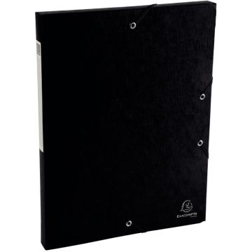 Boite de classement Exabox Scotten en carte lustrée, dos 25 mm, noir