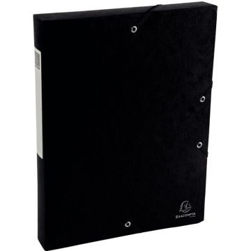 Boite de classement Exabox Scotten en carte lustrée, dos 40 mm, noir