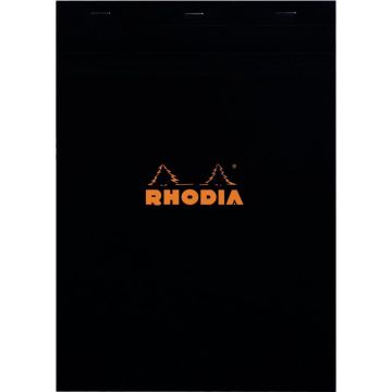 Bloc de bureau Rhodia BLACK, format A4, quadrillé 5x5, papier 80 g