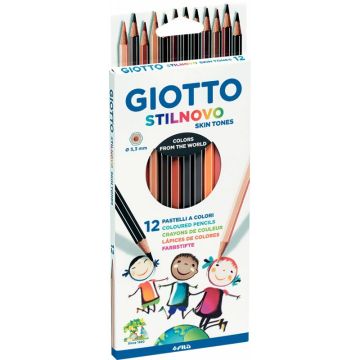 Etui 12 crayons Stilnovo tons peaux