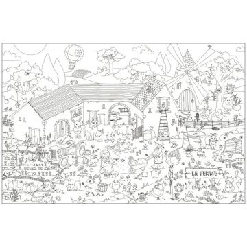 Coloriage géant la ferme