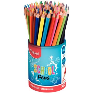 Pot de 72 crayons de couleur School'Peps