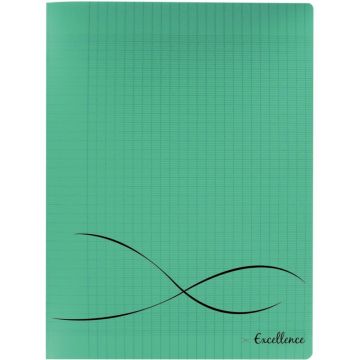 Piqûre 48 pages, couverture en polypropylène, format 24x32 cm, seyès, coloris vert