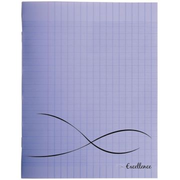 Piqûre 48 pages, couverture en polypropylène, format 24x32 cm, seyès, coloris violet