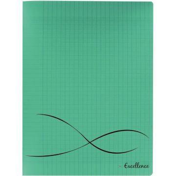 Piqûre 96 pages, couverture en polypropylène, format 24x32 cm, seyès, coloris vert