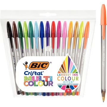 Étui de 15 stylos bille Cristal multicolour