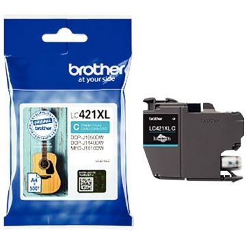 Brother GUITARE cartouche jet d'encre cyan haute capacité authentique (LC421XLC)