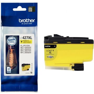Brother AMPOULE cartouche jet d'encre jaune haute capacité authentique (LC427XLY)