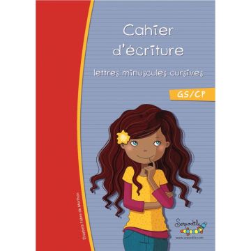 Cahier d'écriture DYS format A4, 32 pages, lettres minuscules cursives