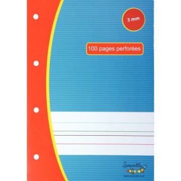 Étui de 50 feuillets mobiles perforés DYS, format A4 interligne 3 mm