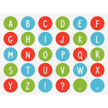 Rouleau de 900 gommettes alphabet en majuscule