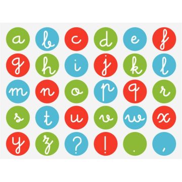Rouleau de 900 gommettes alphabet en minuscule