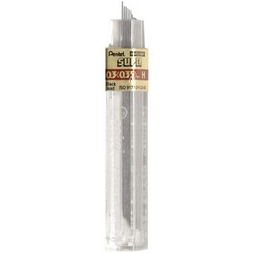Etui de 12 mines graphite Hi-polymer SUPER diamètre 0,3 mm. H