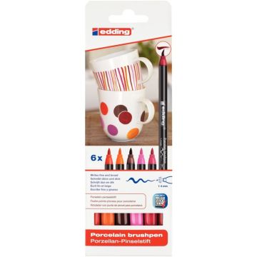 Pochette de 6 feutres porcelaine couleurs chaudes