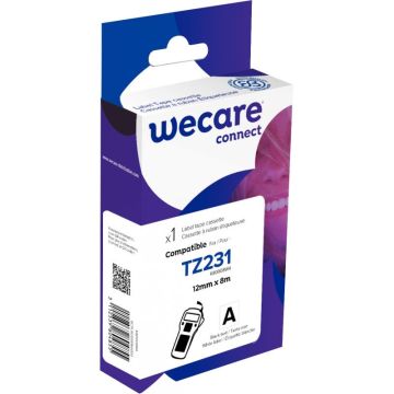 Ruban TZE 231 noir sur blanc 12 mm x 8 m compatible