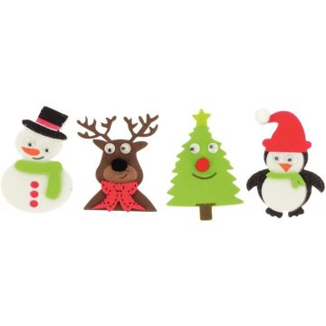 Sachet de 72 stickers caoutchouc adhésif 3D noël