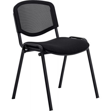Chaise réunion dos résille noir/assise noir
