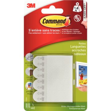 Blister de 4 x 2 languettes accroche tableaux