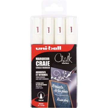 Pochette de 4 marqueurs craies Chalk blancs