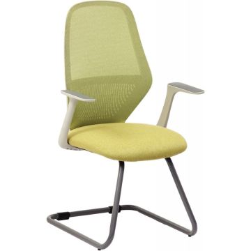 Lot de 2 sièges visiteur structure gris clair/Assise et résille gris vert