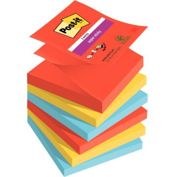 Lot de 6 blocs Z notes sticky post it 90 feuilles 76x76mm collection playful