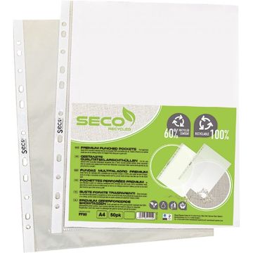 Sachet de 50 pochettes perforées en polypropylène recyclé 8/100ème