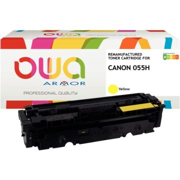 Cartouche laser compatible Canon 055H jaune haute capacité