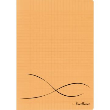 Piqûre 48 pages EXCELLENCE, format 24x32 cm, réglure seyès, couverture en polypropylène orange