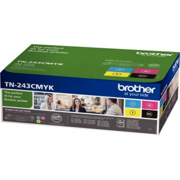 Brother TN243CMYK pack de 4 toners laser noire, cyan, magenta et jaune authentique