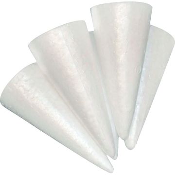Lot de 25 cônes en styropor, hauteur 14,5 cm, diamètre 6 cm