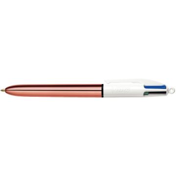Stylo bille 4 Couleurs Shine rose doré