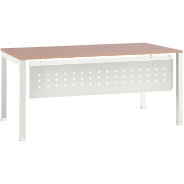 Bureau droit piètement en U L160xH74xP80cm panneau hêtre/pieds blanc