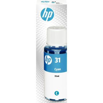 HP 31 flacon d'encre cyan authentique (1VU26AE)