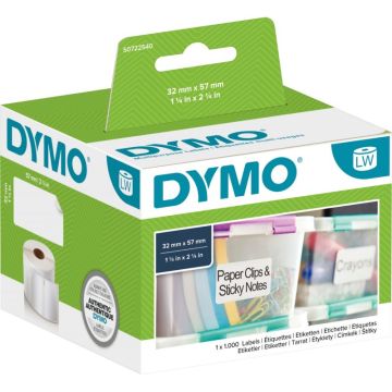 Pack de 6 rouleaux de 1000 étiquettes adresse 57 x 32