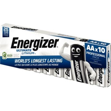 Paquet 10 piles 1,5V Ultimate Lithium AA