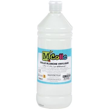 Flacon de 1 litre de colle vinylique blanche M'COLLE